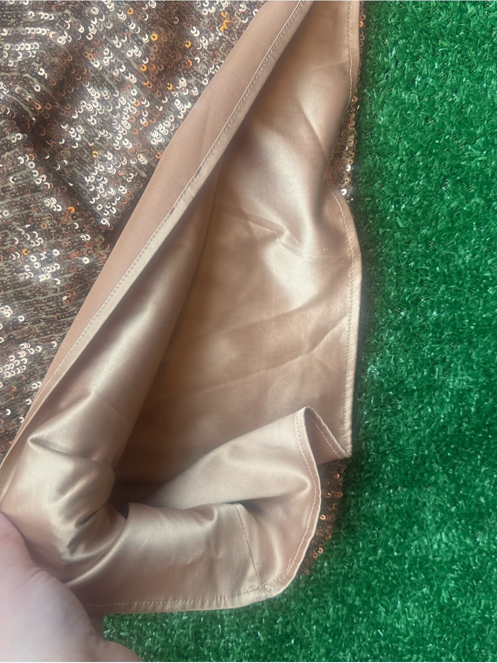Gianni Bini Bronze Sequin V-Neck Dress - Picture 5 of 5